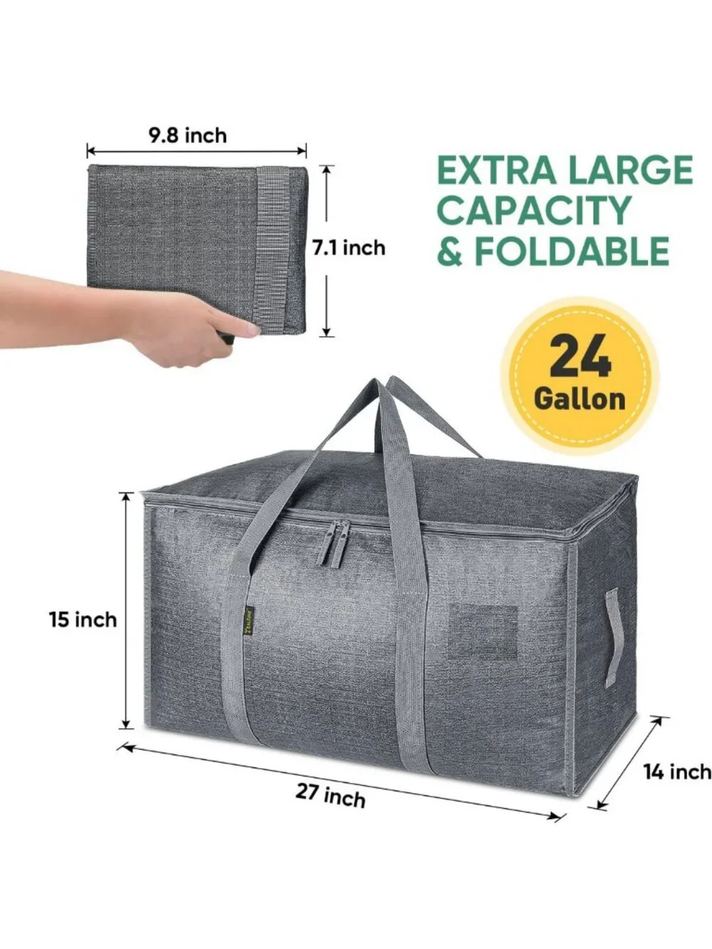 Oversized Heavy-Duty Moving Bags - 8-Pack Storage Totes with Reinforced Handles